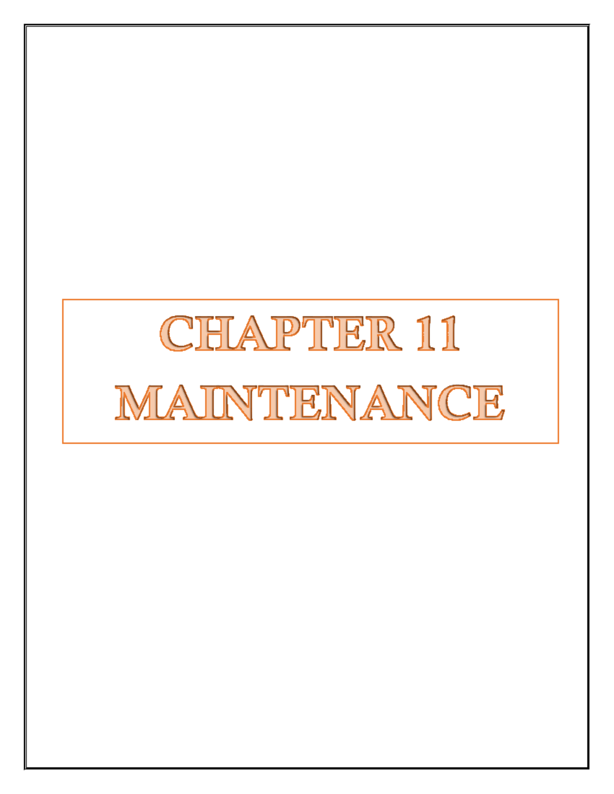 12. Maintenance Section Overview (Final Exam Notes) - Studocu