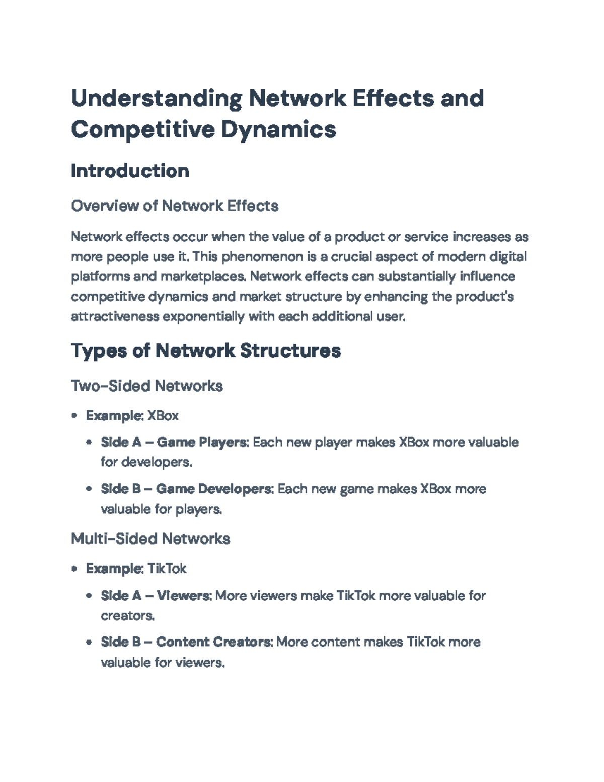 Understanding Network Effects and Competitive Dynamics in Digital ...