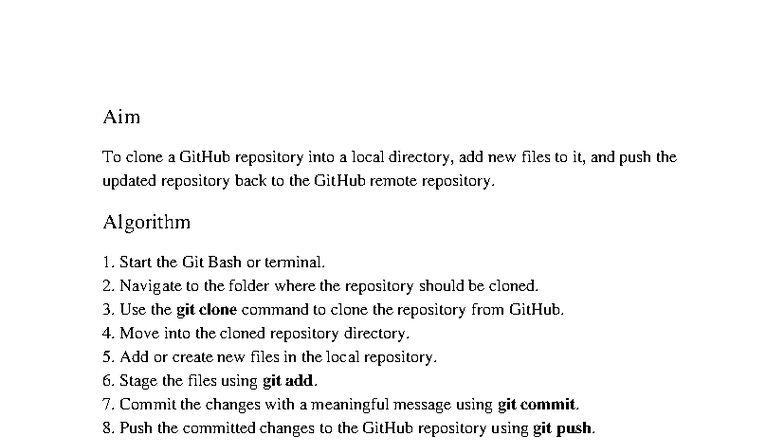 GitHub Clone Practical Guide: Step-by-Step Instructions - Studocu