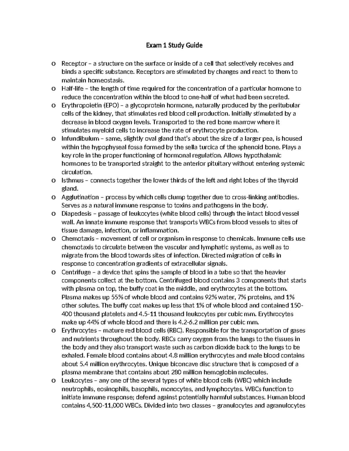 A&P 101 Exam 1 Study Guide: Key Concepts and Terms Review - Studocu