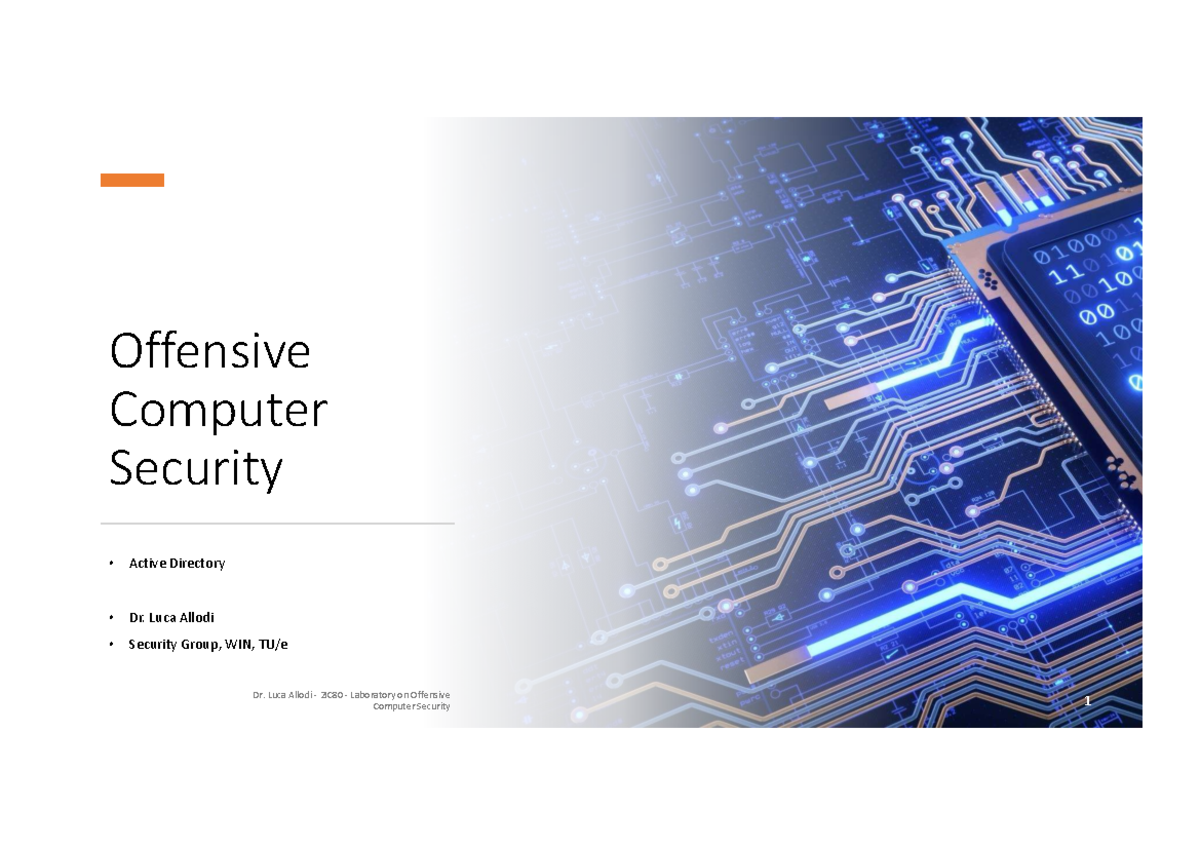 L10 - Active Directory Security Concepts - Lecture Notes - Studeersnel