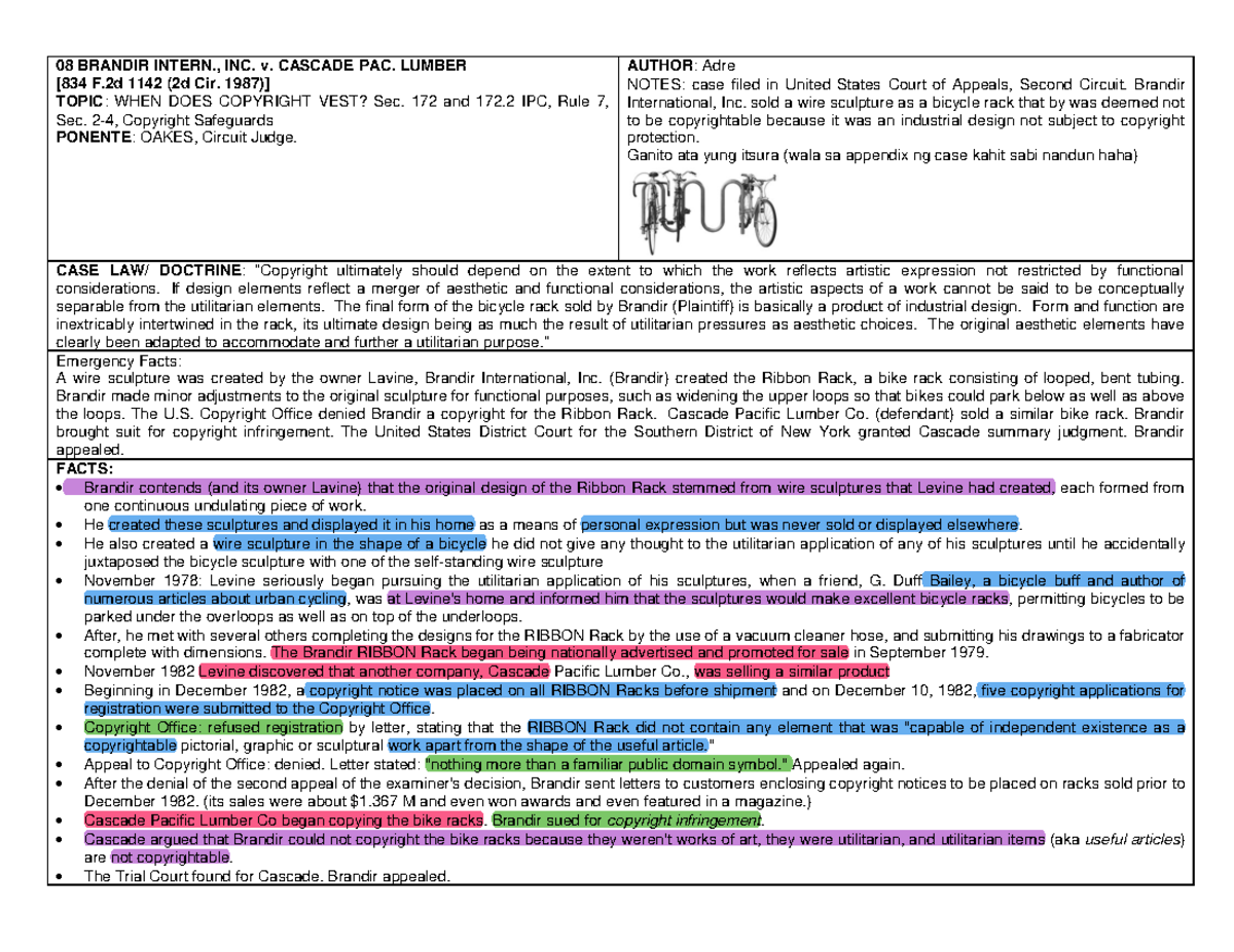 08 Brandir Intern., Inc. v. Cascade Pac. Lumber: Copyright Vesting ...