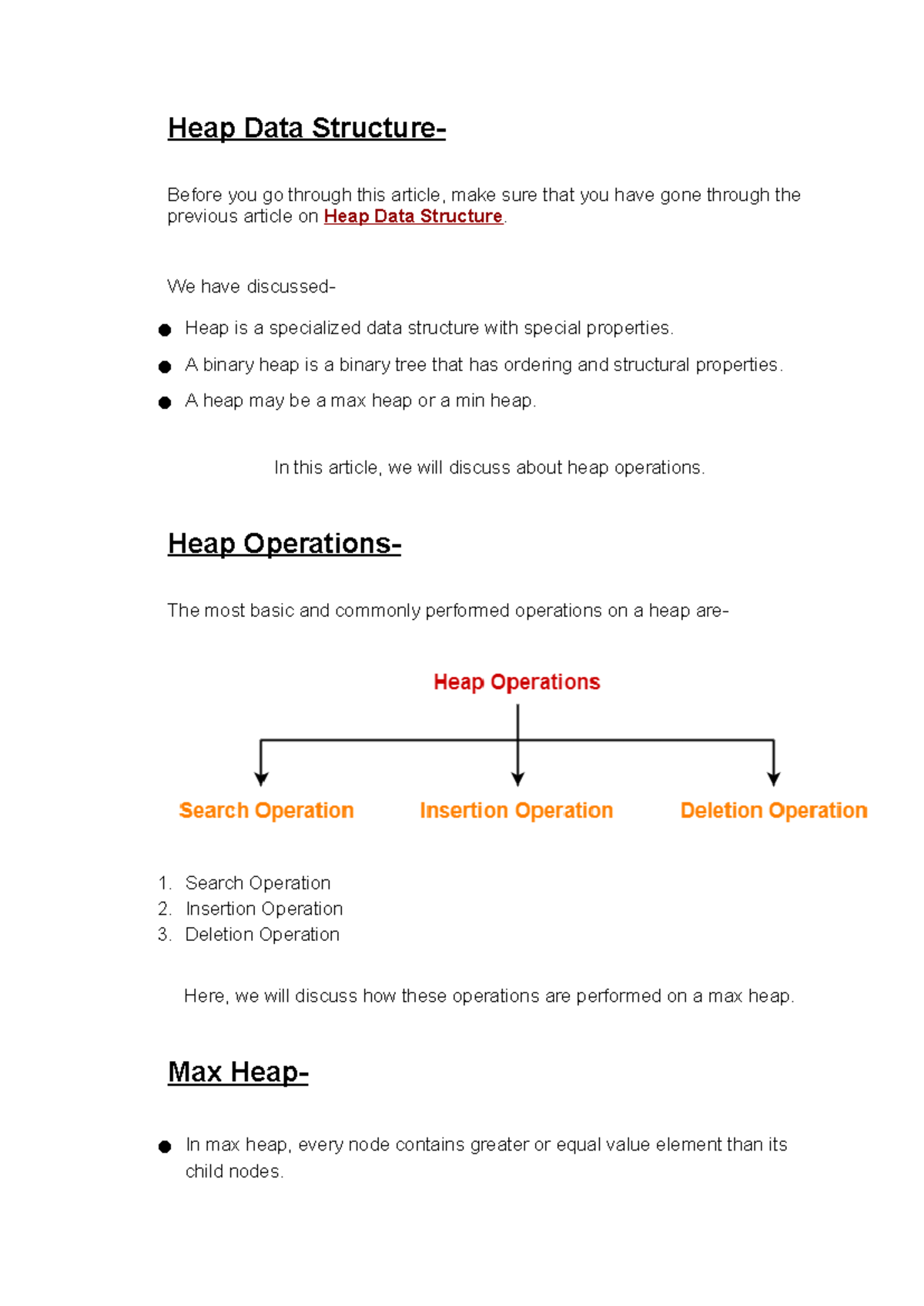 Heap - Heap sort - Heap Data Structure- Before you go through this ...