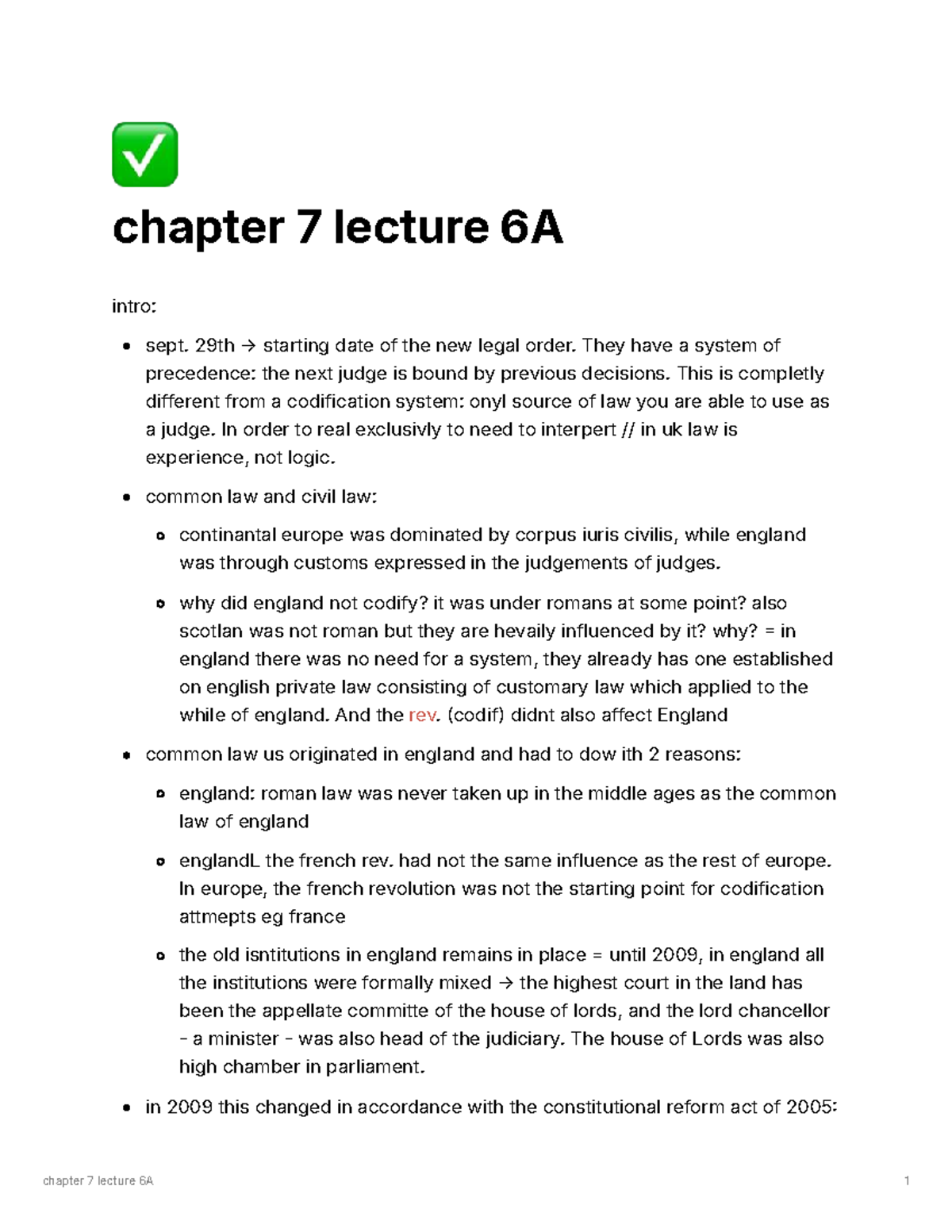 Chapter 7 Lecture 6A: The Evolution of English Law and Legal Precedents ...
