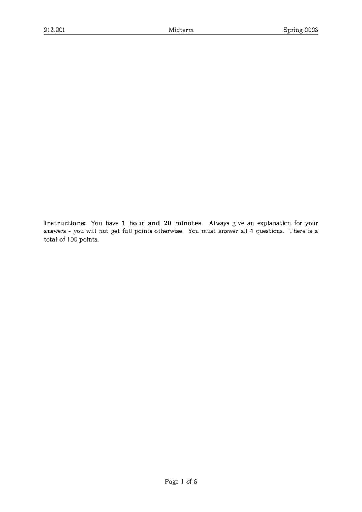 212.201 Midterm Spring 2023: Utility Functions & Demand Analysis - Studocu