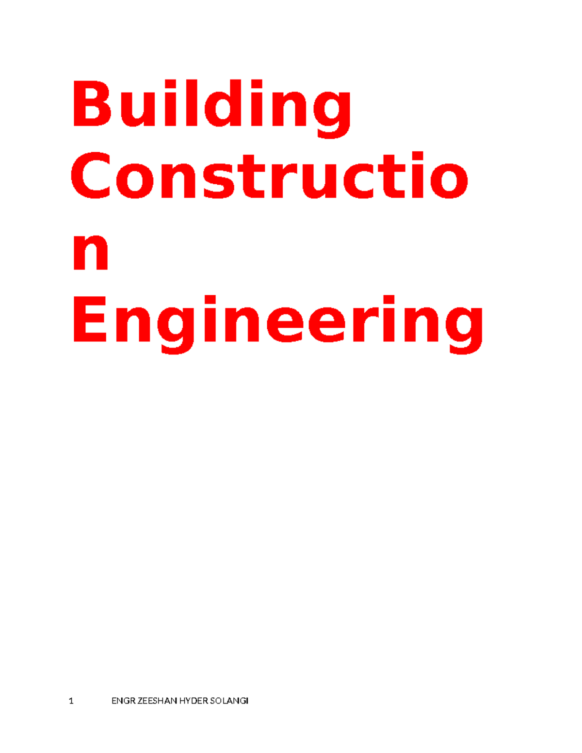 Building Construction - Building Constructio n Engineering Building ...