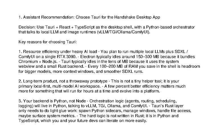 Tauri vs Electron: Recommendations for Handshake Desktop App - Studocu