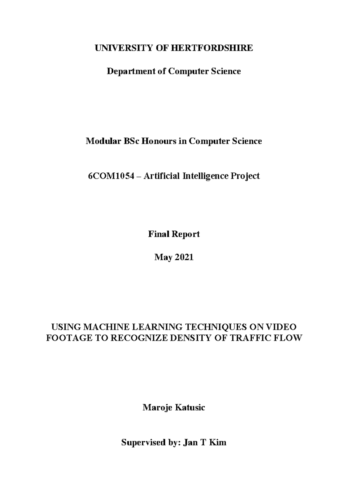 2021-16060055 - assignment - UNIVERSITY OF HERTFORDSHIRE Department of ...