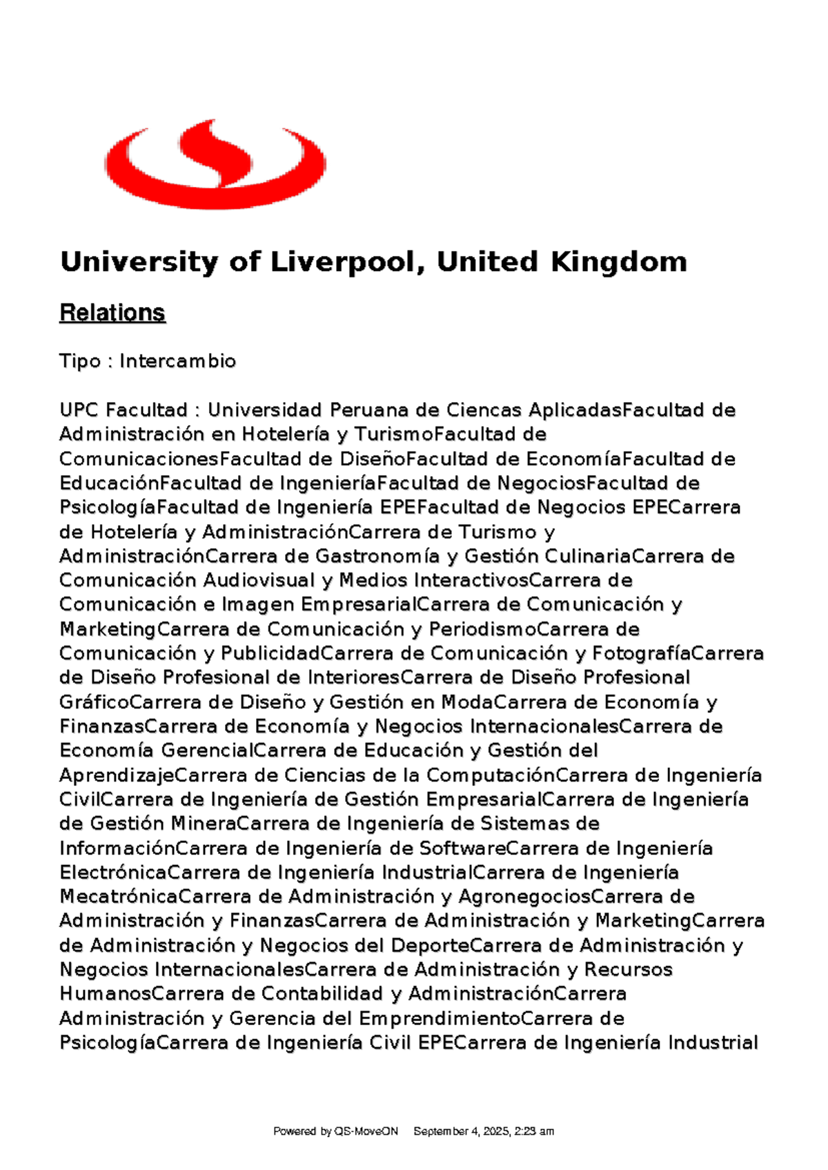 TCPDF Example: Intercambio Relations - UPC & Universidad Peruana - Studocu