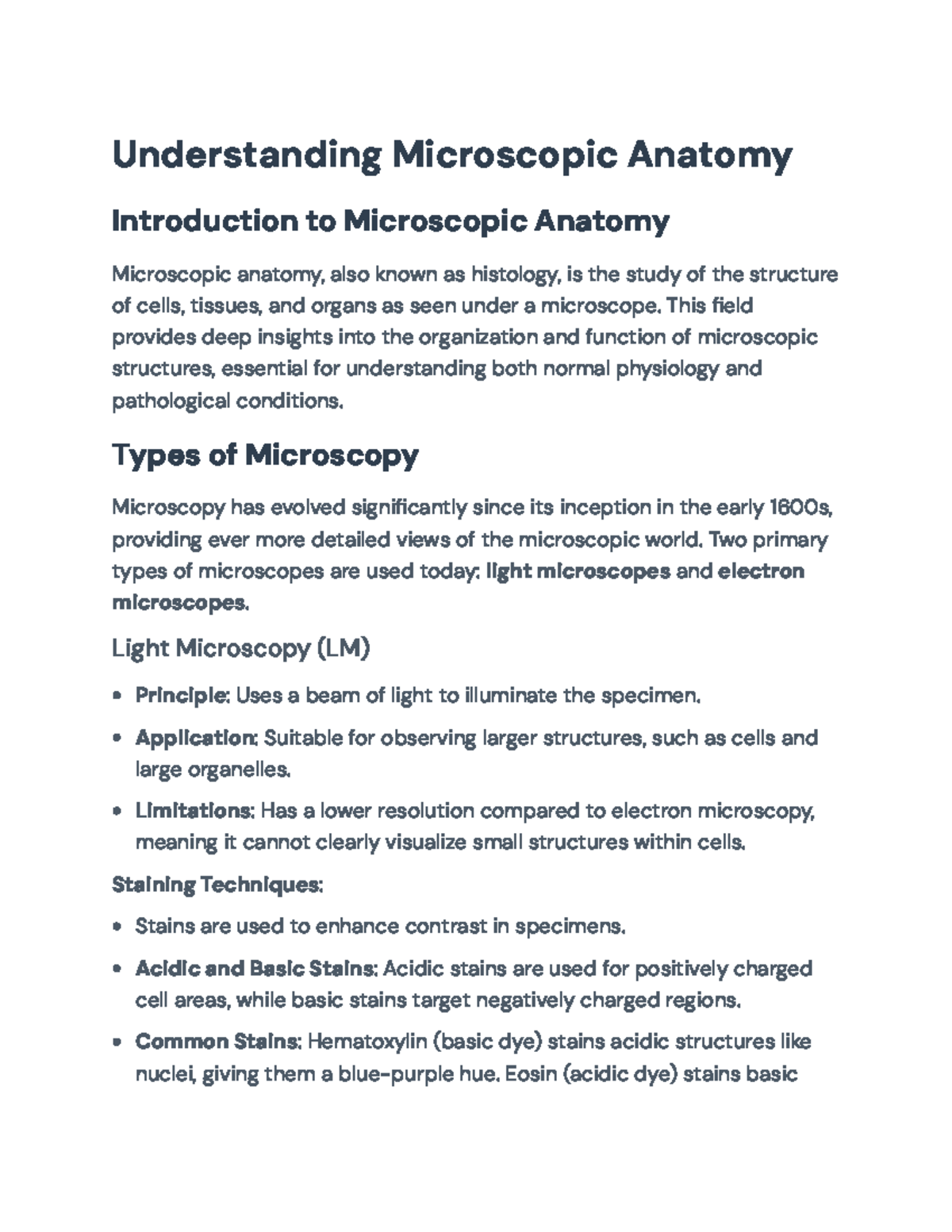 Understanding Microscopic Anatomy: Techniques & Applications in ...