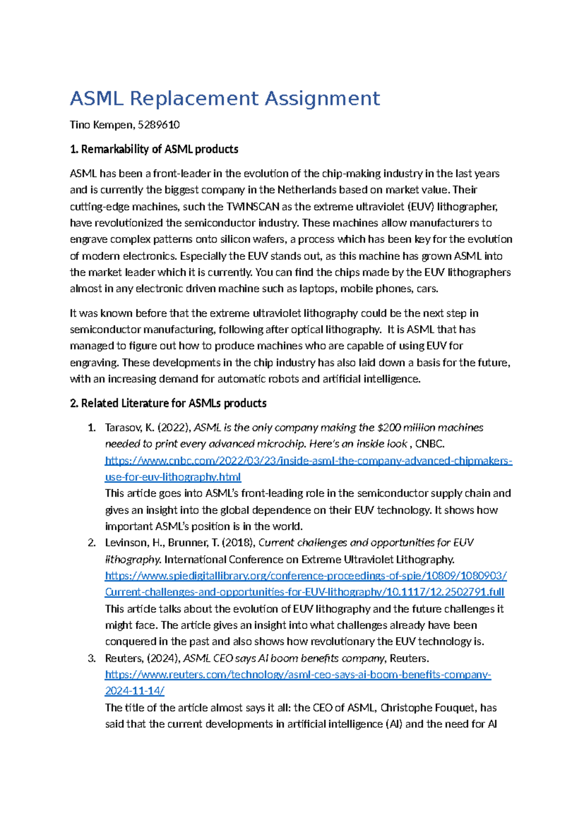 ASML Replacement Assignment: Innovations and Market Impact Analysis ...