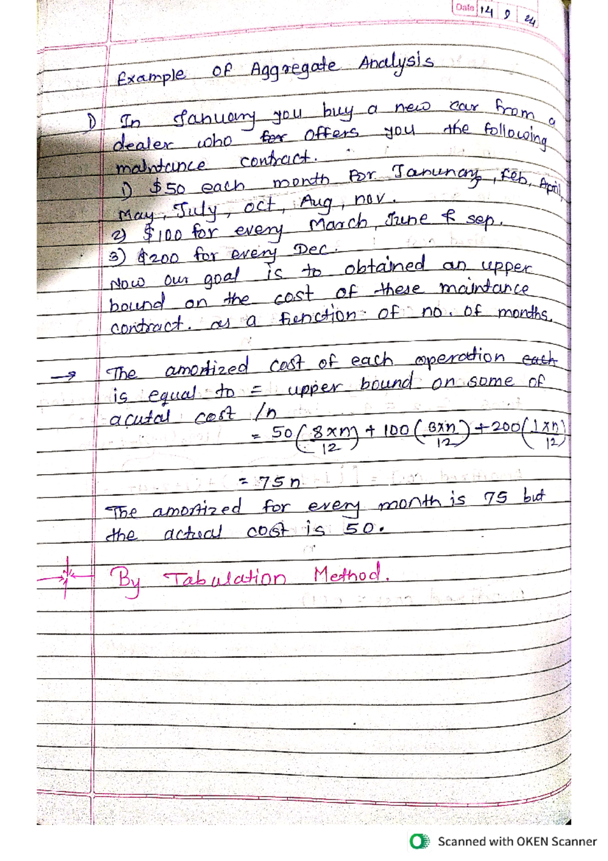 Advance Algo Notes Unit 1 and Unit 2 - Date 14 I 24 Example of ...