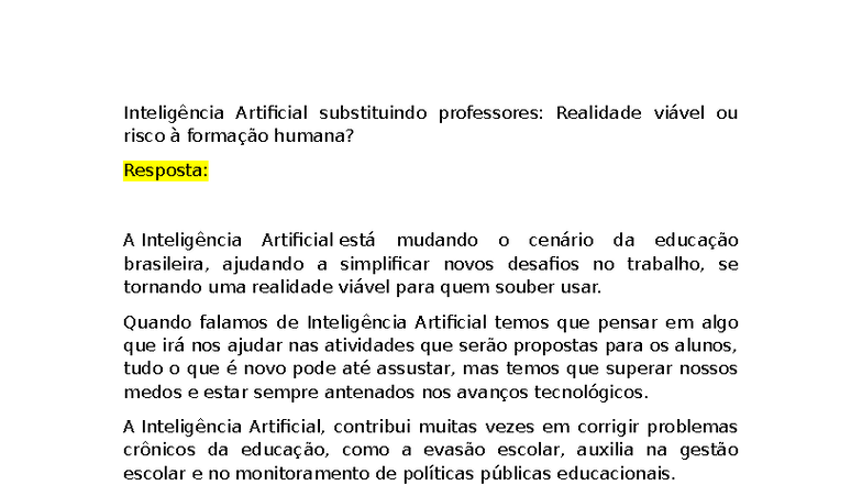 Inteligência Artificial na Educação: Oportunidades e Desafios - Redação ...