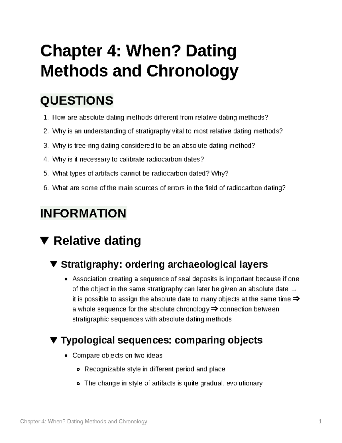 Chapter 4: Dating Methods and Archaeological Chronology Insights - Studocu