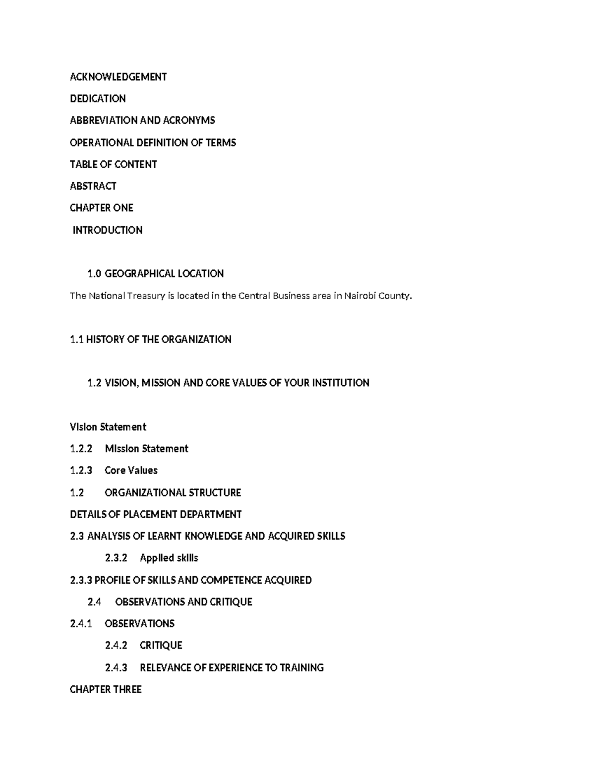 Acknowledgement and Introduction - Study Document Overview - Studocu