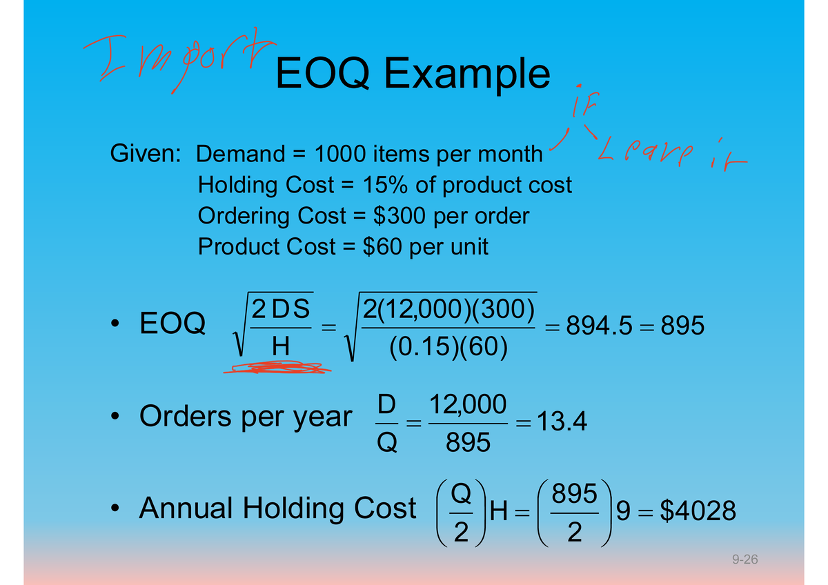 EOQ & ROP Calculations for Inventory Management (2025) - Studocu