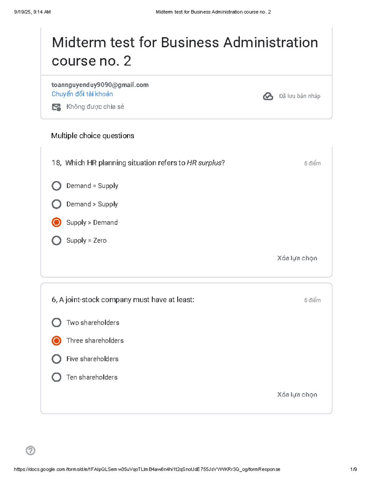 Midterm Test Answers for Business Administration Course No. 2 - Studocu