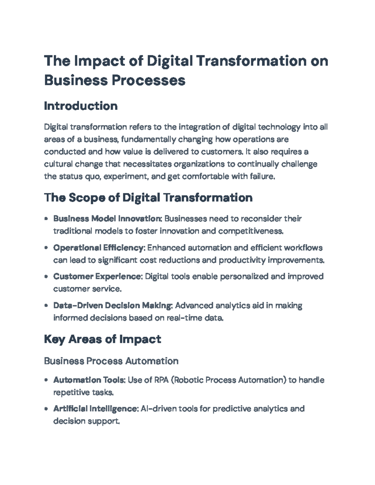Digital Transformation & Its Impact on Business Processes - The Impact ...