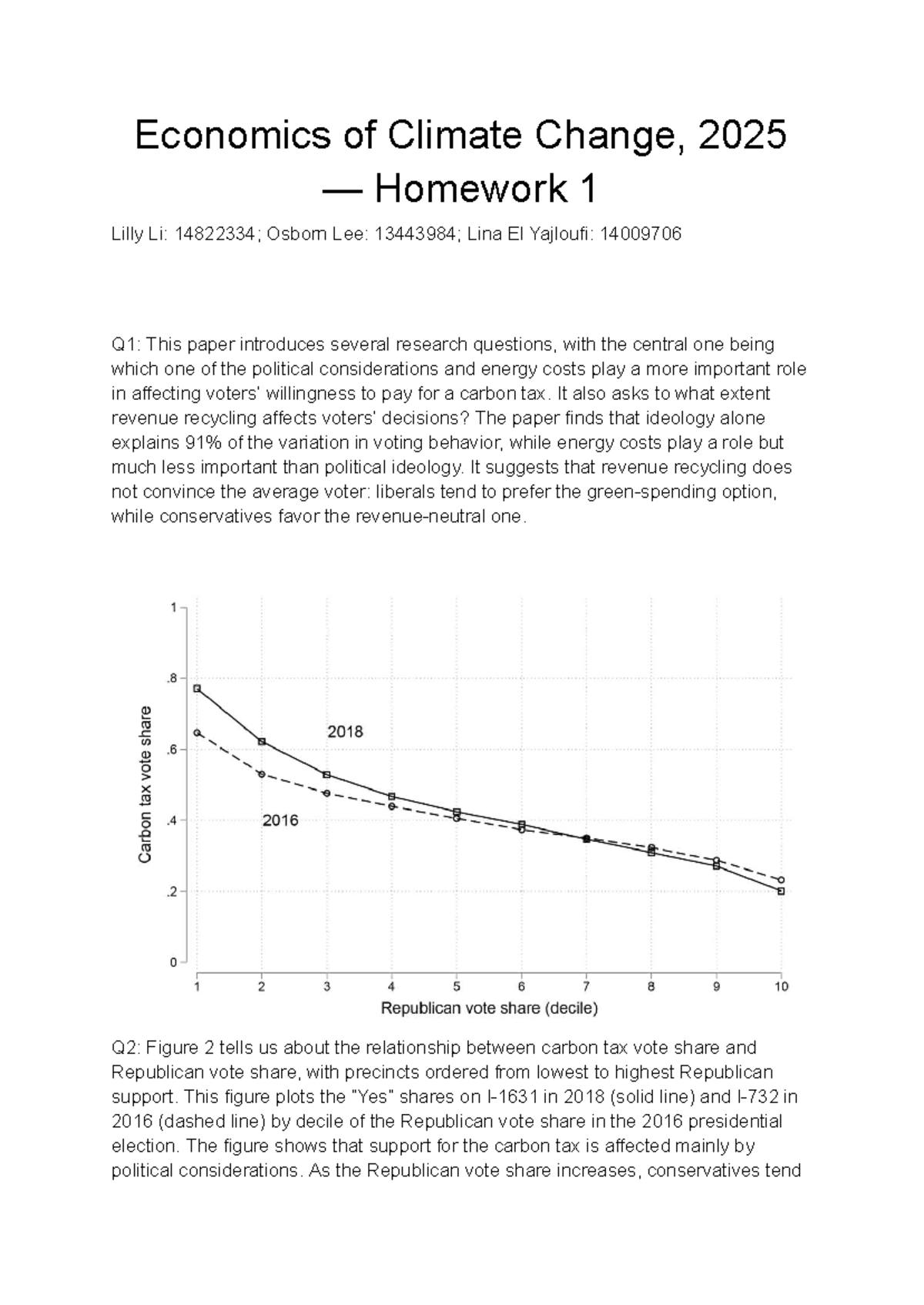 ECO 2025: Homework 1 on Climate Change Economics and Carbon Tax ...