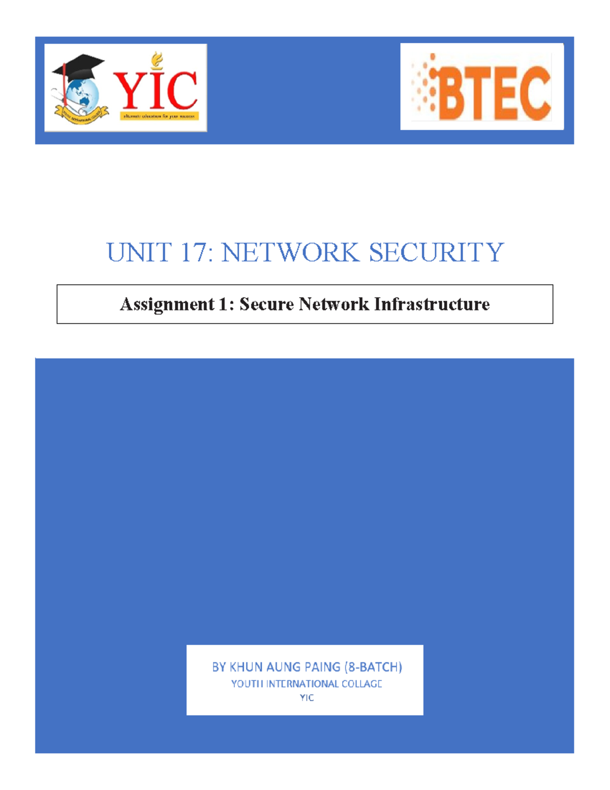 Network Security (NS 101): Assignment 1 - Secure Network Infrastructure ...
