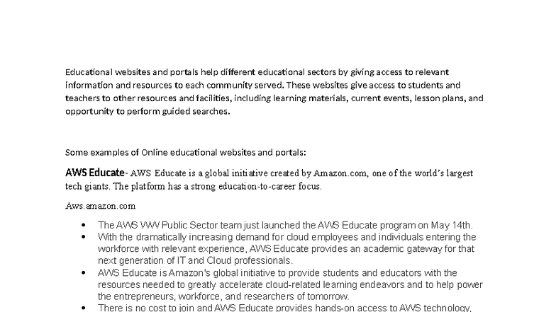 Educational Websites and Portals: A Comprehensive Review Guide - Studocu