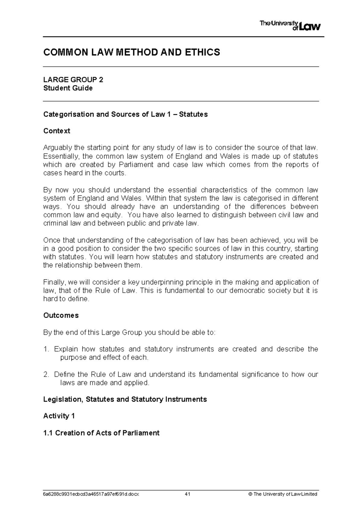 2223 CLME LG02 CE01 Student Guide: Common Law Sources & Ethics - Studocu