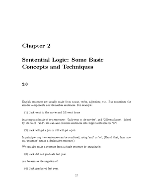 Chapter 3 - Sententail Logic in Natural Language - In this chapter we ...