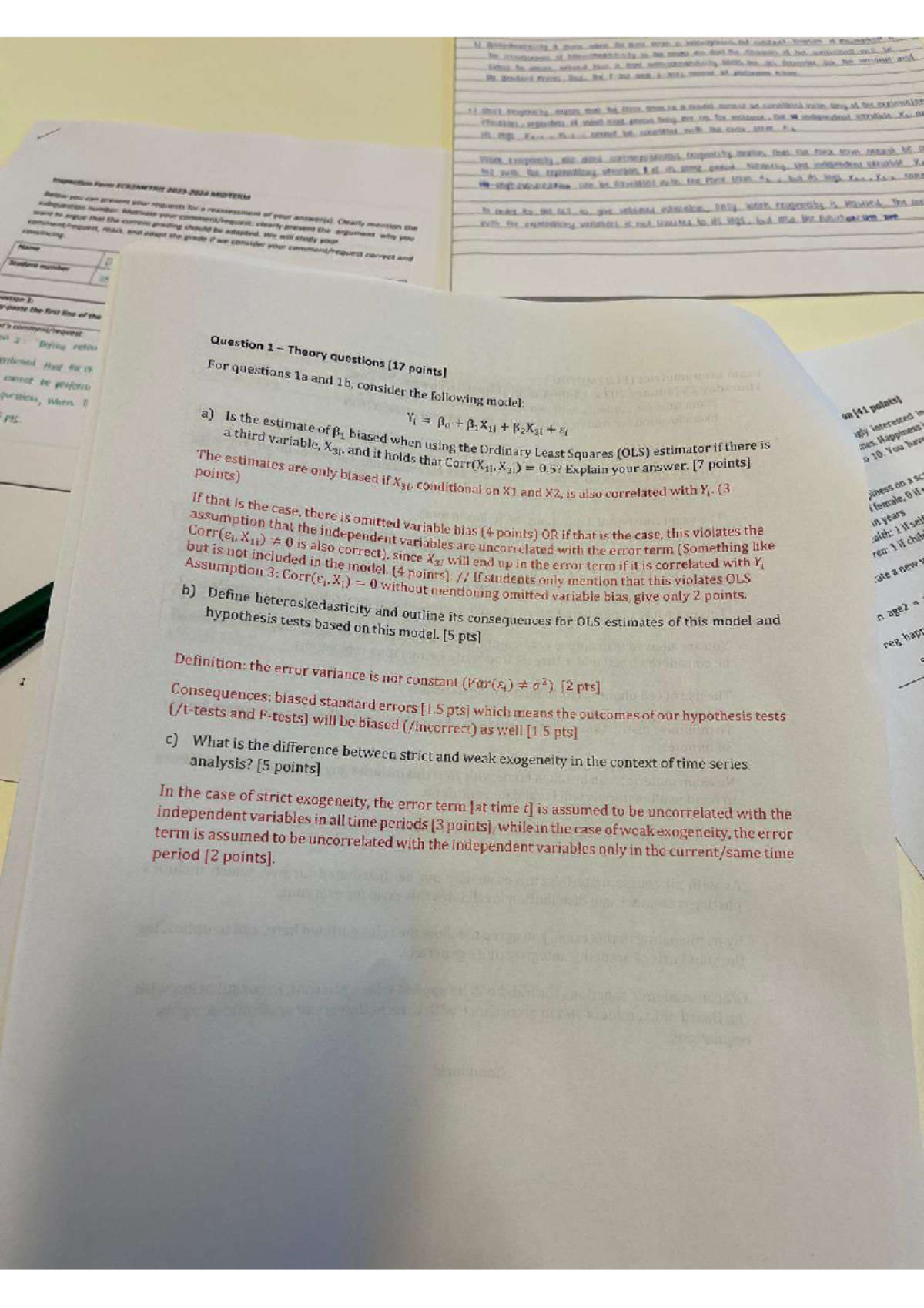 Econometrics Endterm Exam 2024: Key Concepts and Analysis - Studeersnel