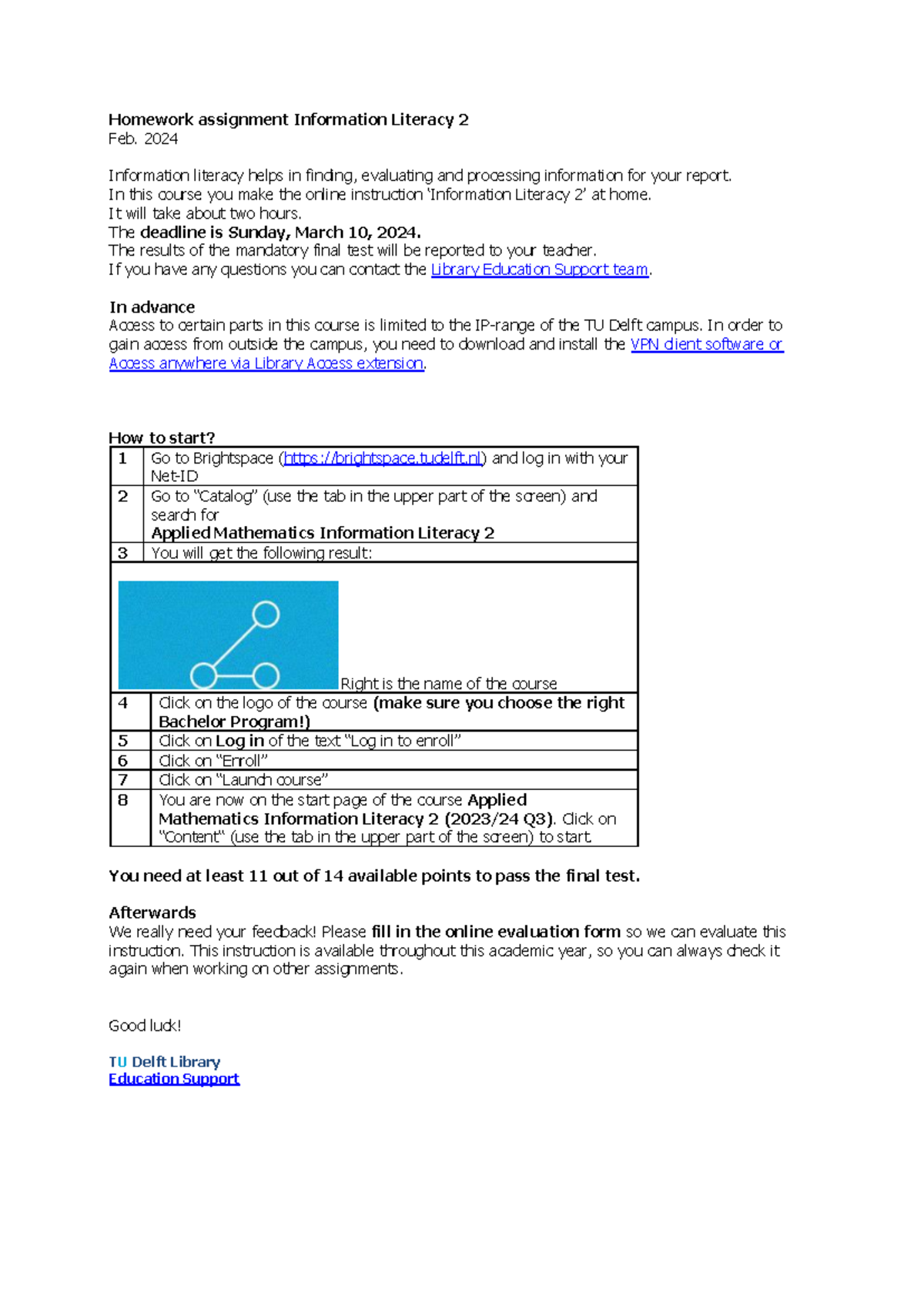 Applied Mathematics Information Literacy 2 Homework Assignment Guide ...
