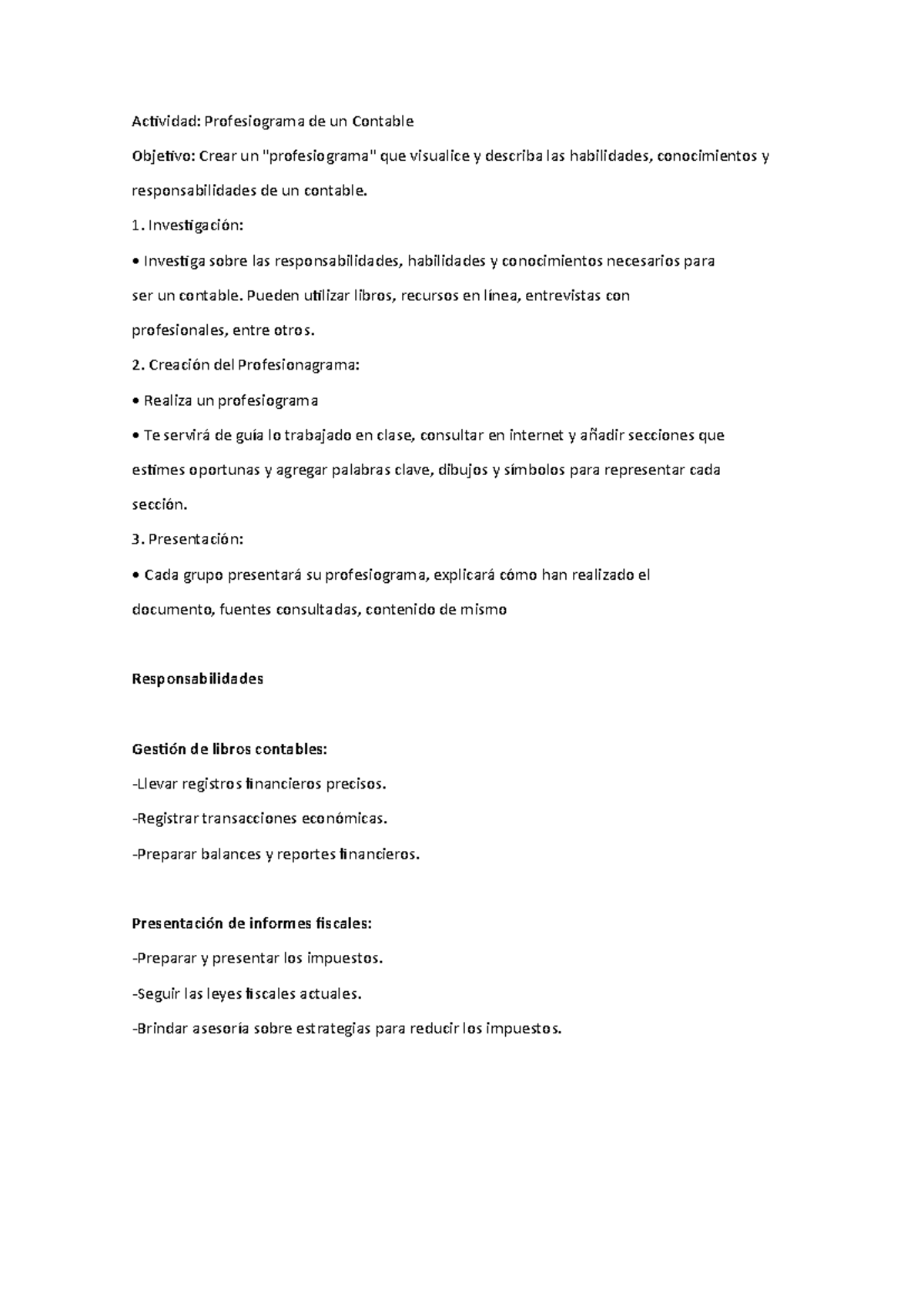 Activida 1 - n,m´kmñm omoñl - Actividad: Profesiograma de un Contable ...