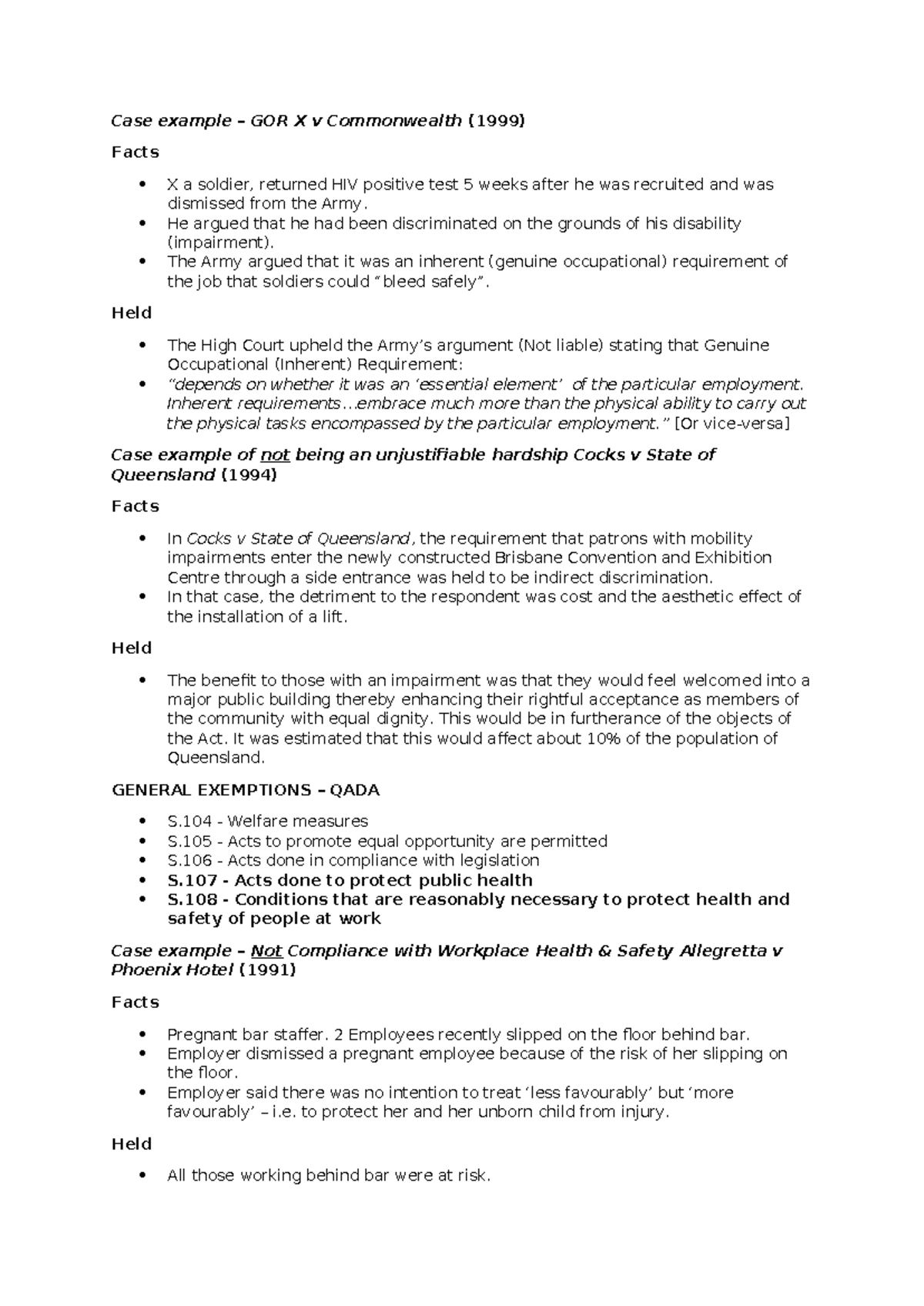 Case Study: Discrimination and Harassment in Employment Law (LAW 101 ...