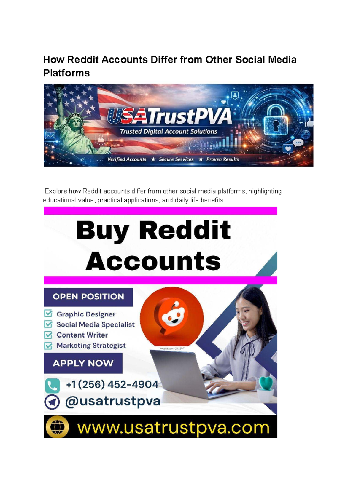 Reddit Accounts vs. Other Social Media: Educational Insights and ...