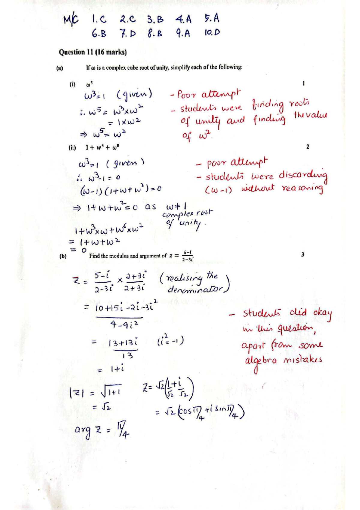 2023 Yr 12 Maths Ext. 2 Trial Solutions and Feedback - Studocu