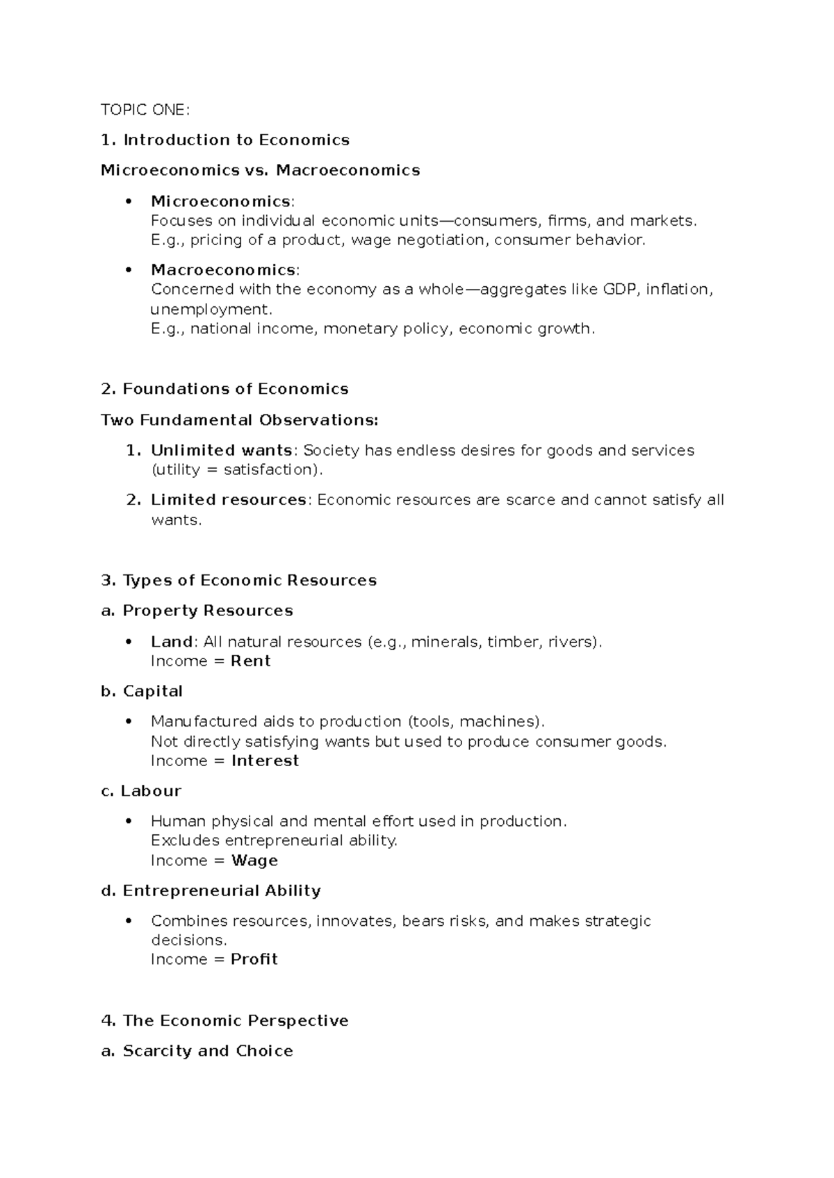 ECON 101: Comprehensive Exam Notes on Micro & Macro Economics - Studocu