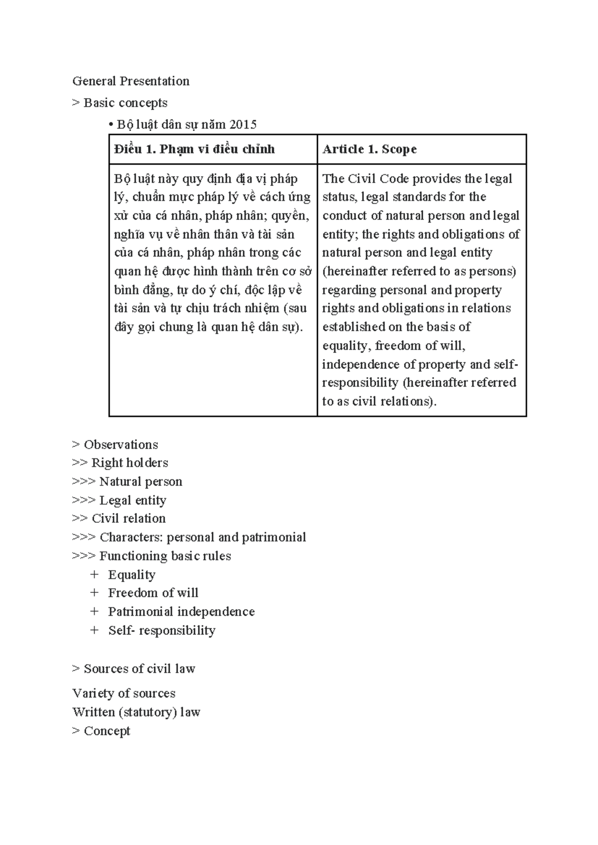 Civil Law Overview (CIVIL LAW 101) - Key Concepts and Principles - Studocu