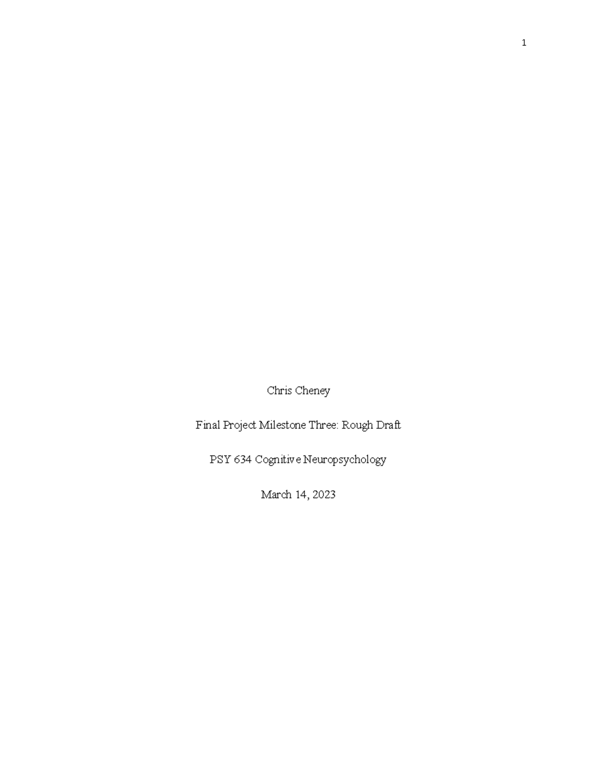 PSY 634 Final Project Milestone Three: Draft on ASD and Treatment ...
