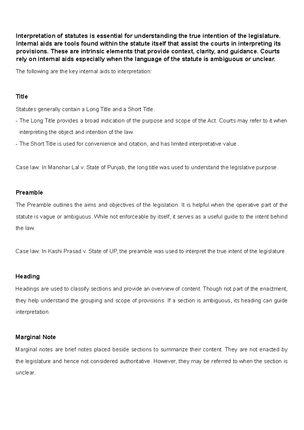 Internal Aids to Statutory Interpretation: Key Tools and Case Law ...