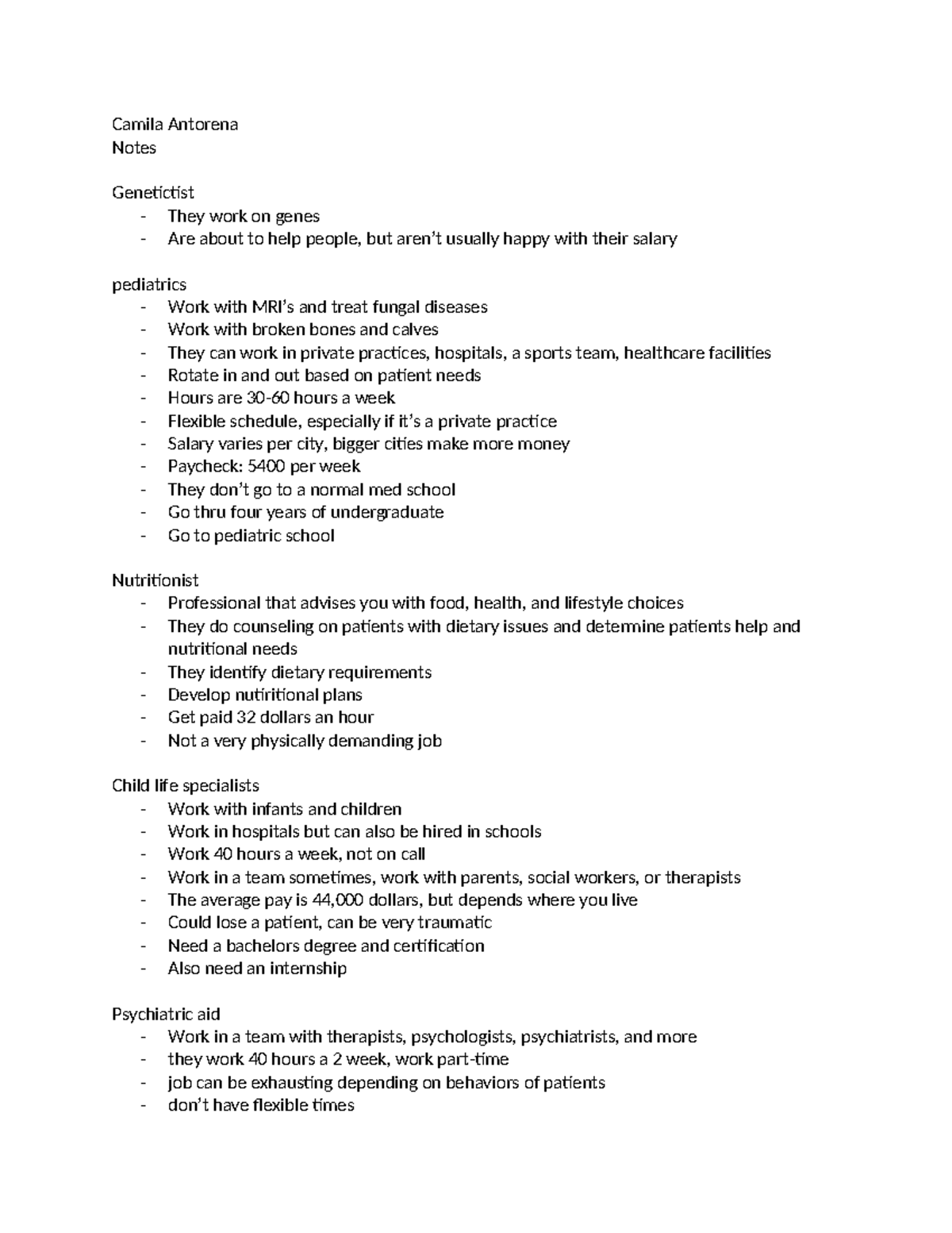 Health Care Professions Overview: Notes on Various Roles - Studocu