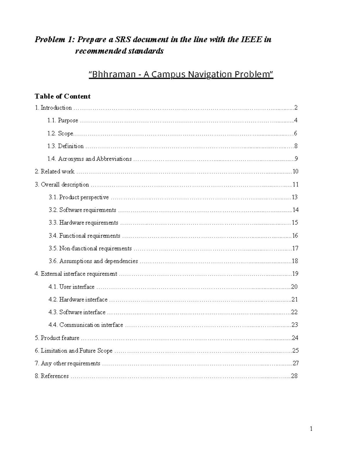 SE Lab: SRS for College Navigation Application Development - Studocu
