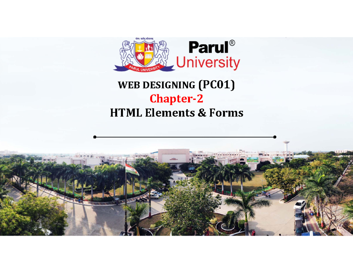 WEB DESIGNING (PC01) Unit 2: HTML Elements & Forms Overview - Studocu