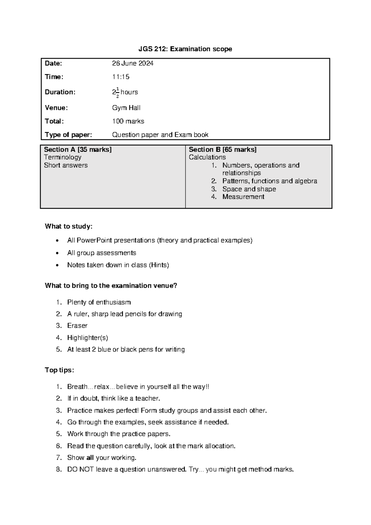 JGS 212 Final Exam Scope and Preparation Guidelines - Studocu