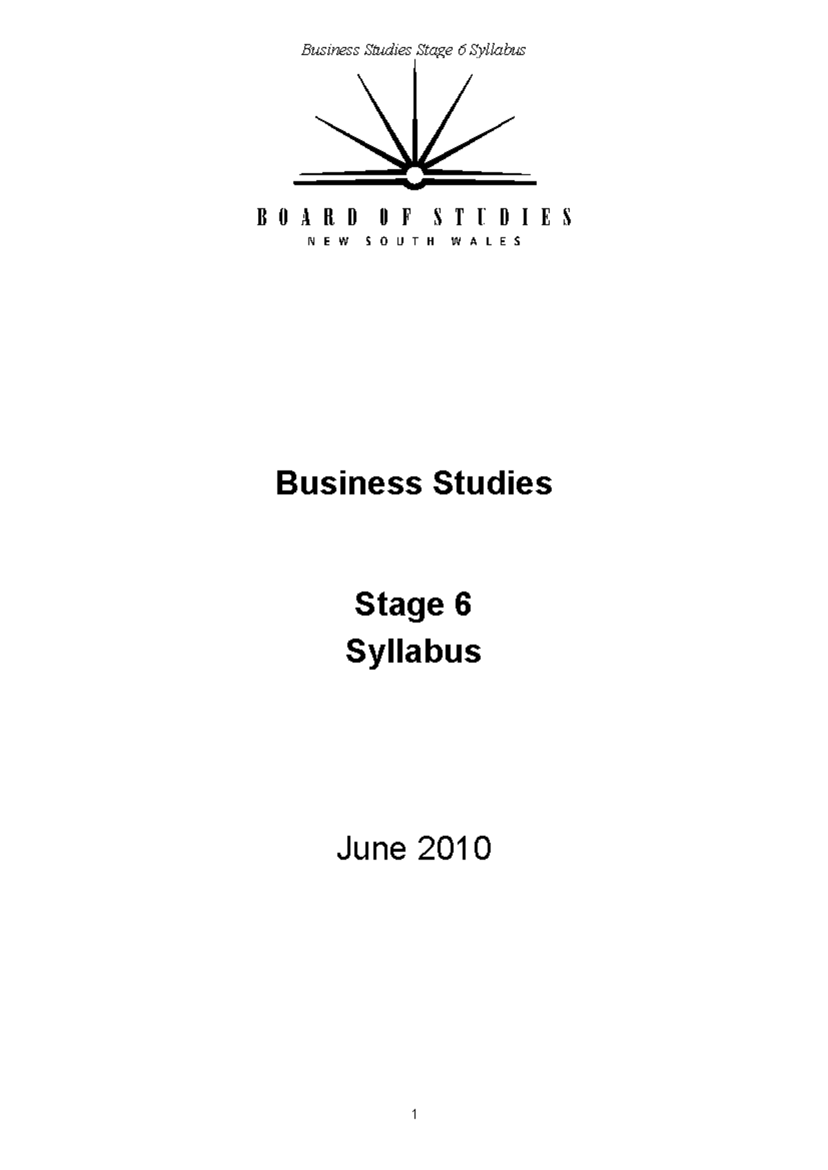 Business Studies Stage 6 Syllabus Overview and Key Topics - Studocu