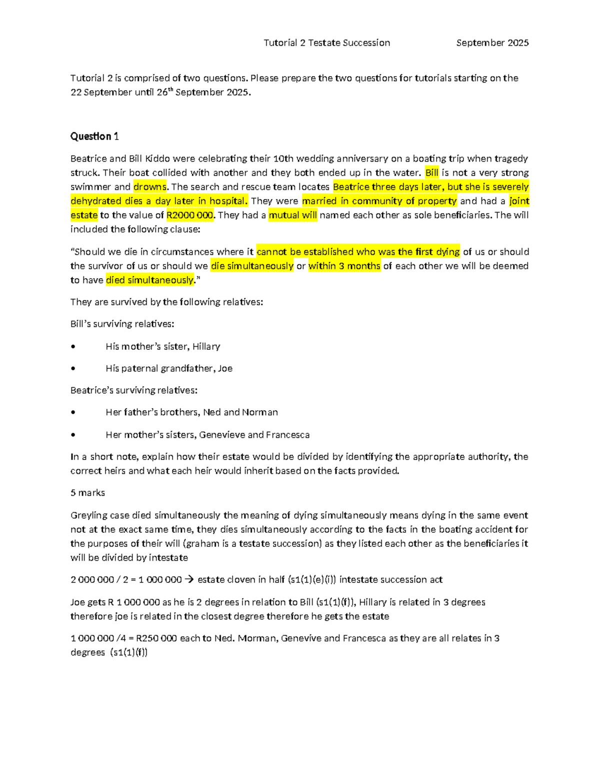 Tutorial Task 2: Testate Succession Analysis - September 2025 - Studocu