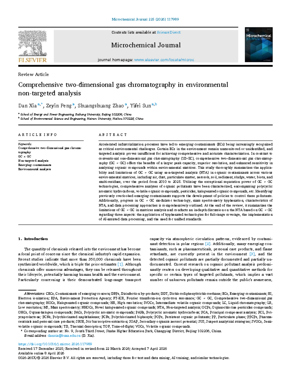 Comprehensive GC GC Analysis of Emerging Contaminants in Environmental ...
