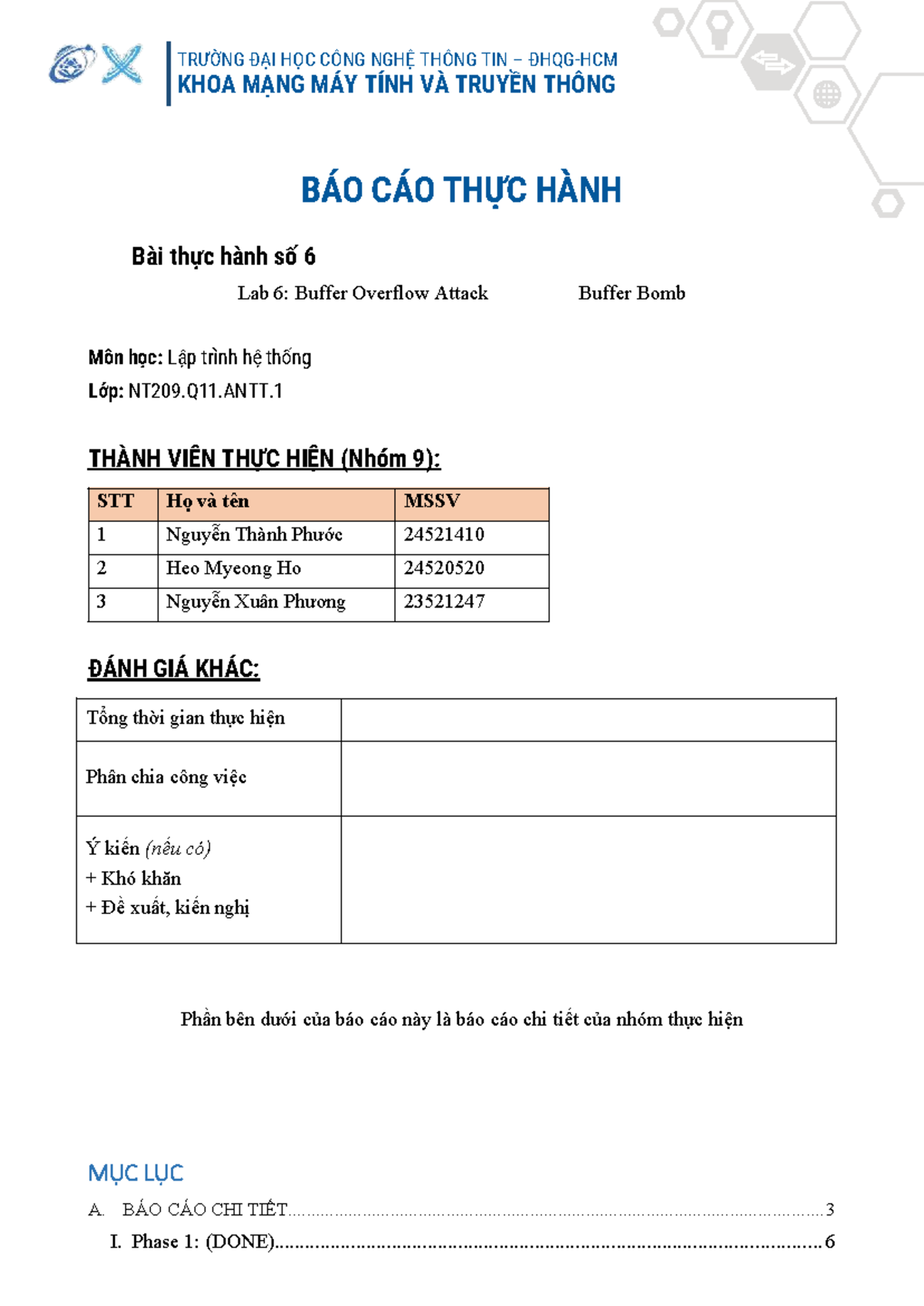 Lab 6: Buffer Overflow Attack Report - NT209.Q11.ANTT.1 - Studocu