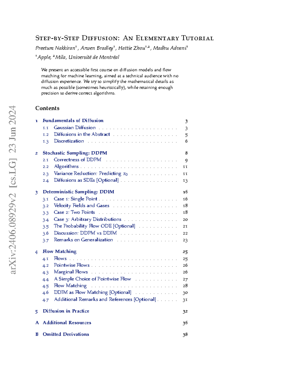 First Course on Diffusion Models - 1 Apple, 2 Mila, Université de ...