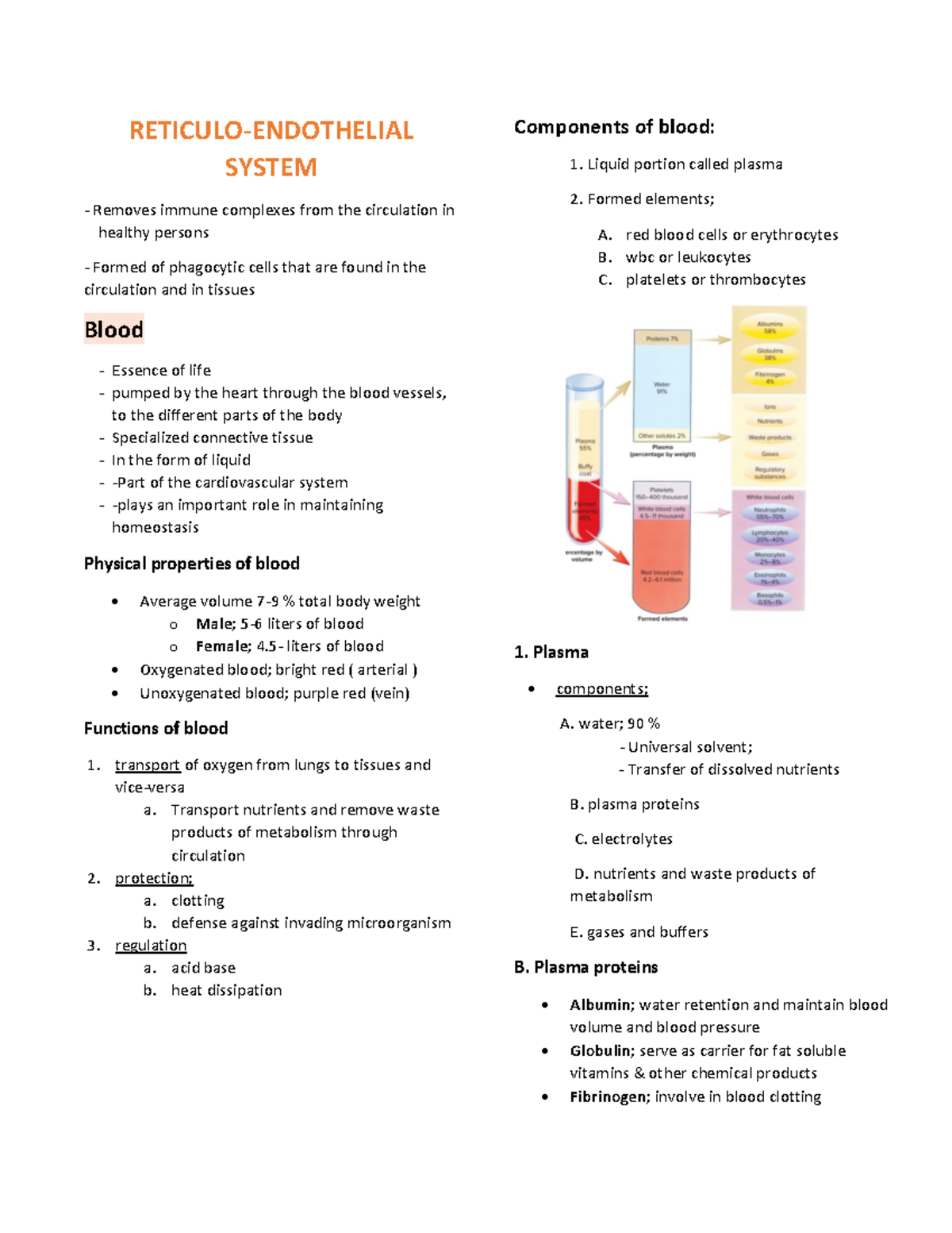 Anatomy and Physiology-Reticuloendothelial System Reviewer - RETICULO ...