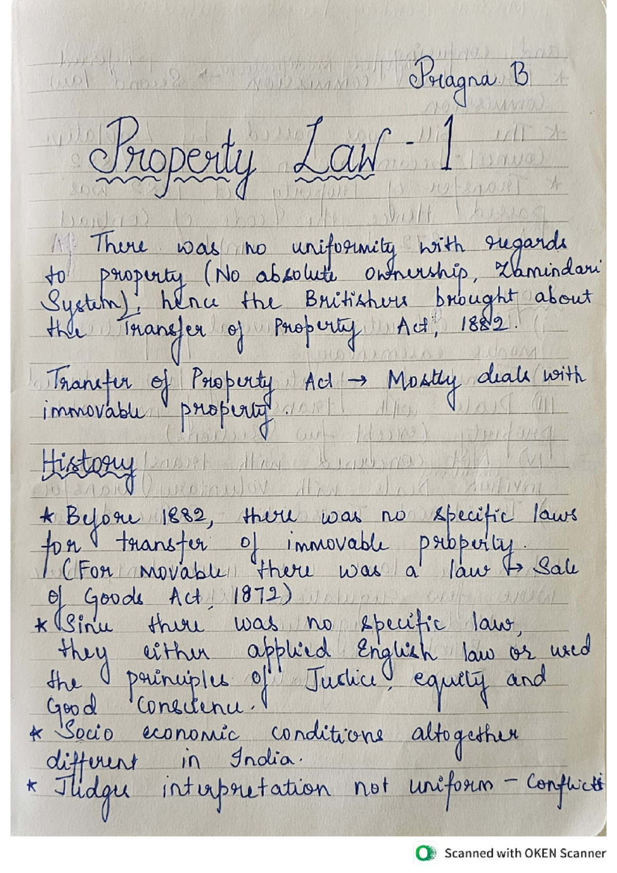 Property Law Notes (Part 1) - Transfer of Property Act 1882 Overview ...