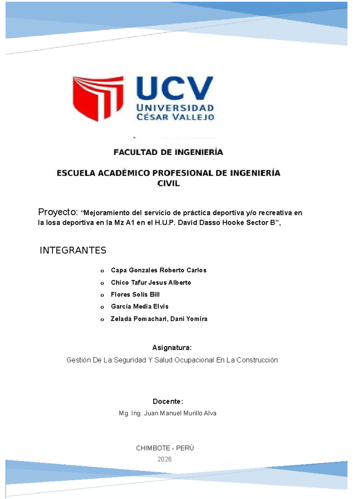 PLAN ANUAL DE SEGURIDAD Y SALUD EN EL TRABAJO - GESTIÓN 2026 - Studocu