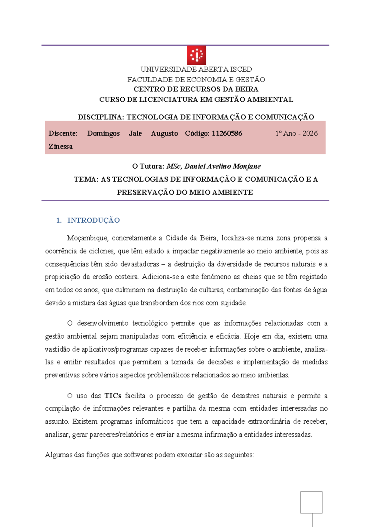 TICs e Preservação Ambiental: Uma Análise Crítica - GESTÃO AMBIENTAL ...